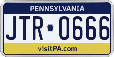 PA license plate JTR0666