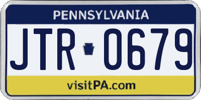 PA license plate JTR0679