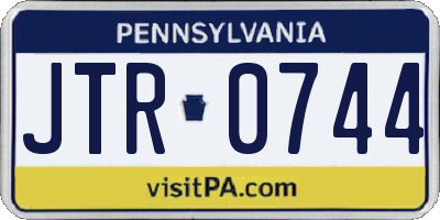 PA license plate JTR0744