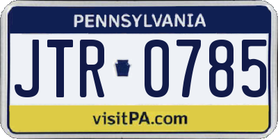 PA license plate JTR0785