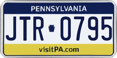 PA license plate JTR0795