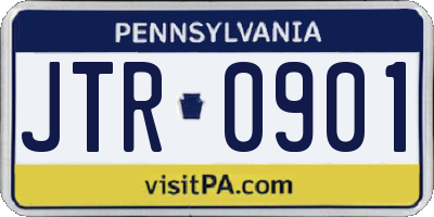 PA license plate JTR0901