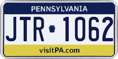 PA license plate JTR1062