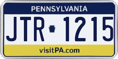 PA license plate JTR1215