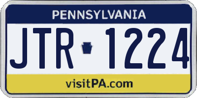 PA license plate JTR1224