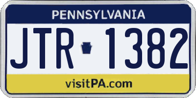 PA license plate JTR1382
