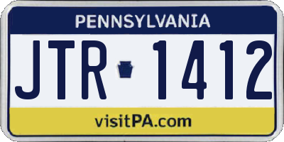 PA license plate JTR1412