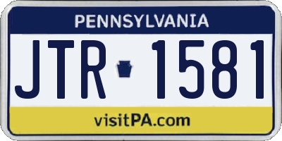 PA license plate JTR1581