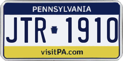 PA license plate JTR1910