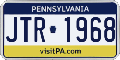 PA license plate JTR1968
