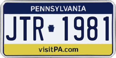 PA license plate JTR1981