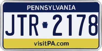 PA license plate JTR2178