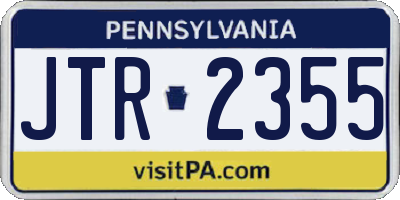 PA license plate JTR2355