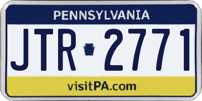 PA license plate JTR2771