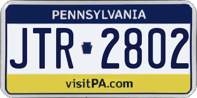PA license plate JTR2802