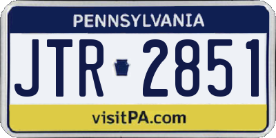PA license plate JTR2851