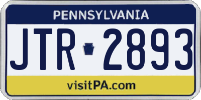 PA license plate JTR2893