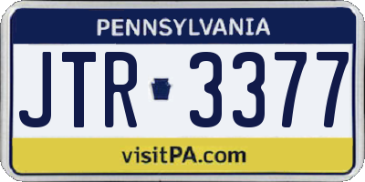 PA license plate JTR3377