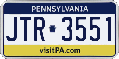 PA license plate JTR3551