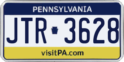 PA license plate JTR3628