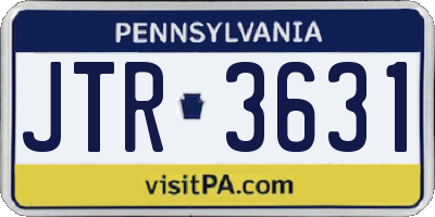 PA license plate JTR3631