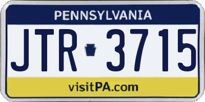 PA license plate JTR3715