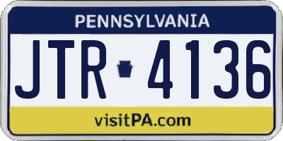 PA license plate JTR4136