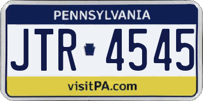 PA license plate JTR4545