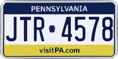PA license plate JTR4578