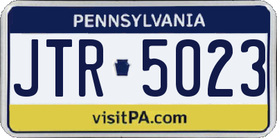 PA license plate JTR5023