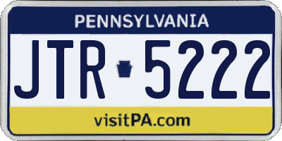 PA license plate JTR5222