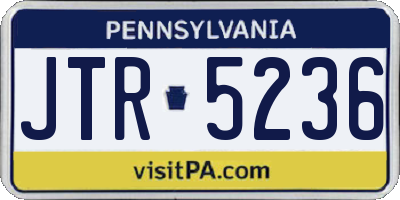 PA license plate JTR5236