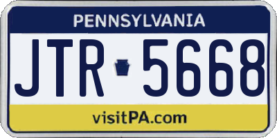 PA license plate JTR5668