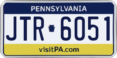 PA license plate JTR6051