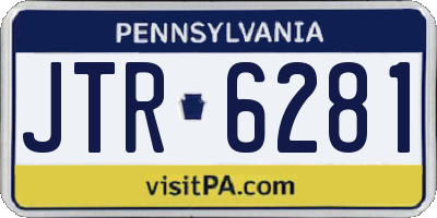 PA license plate JTR6281