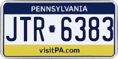 PA license plate JTR6383