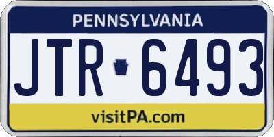 PA license plate JTR6493