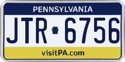 PA license plate JTR6756