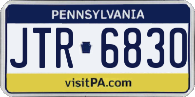 PA license plate JTR6830