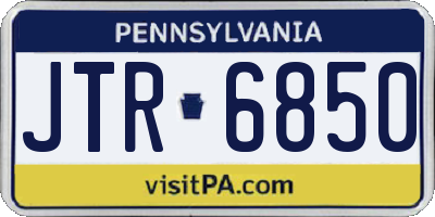 PA license plate JTR6850