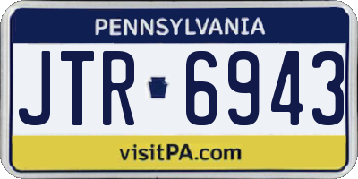 PA license plate JTR6943