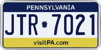 PA license plate JTR7021