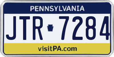 PA license plate JTR7284