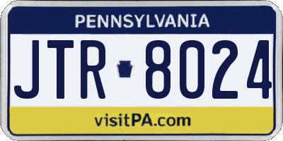 PA license plate JTR8024