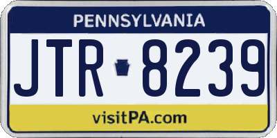 PA license plate JTR8239