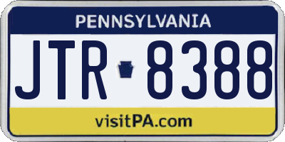 PA license plate JTR8388