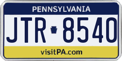 PA license plate JTR8540