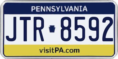 PA license plate JTR8592