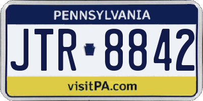PA license plate JTR8842