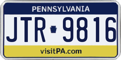 PA license plate JTR9816